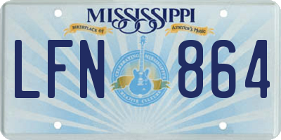 MS license plate LFN864