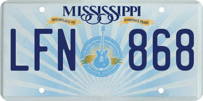 MS license plate LFN868