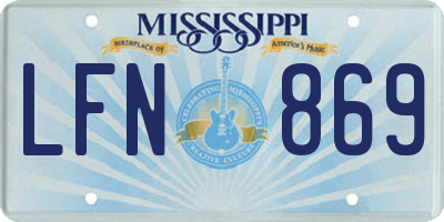 MS license plate LFN869