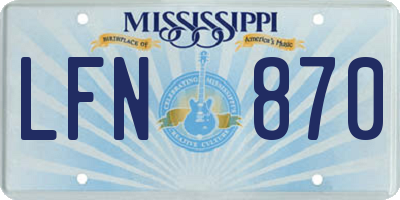 MS license plate LFN870
