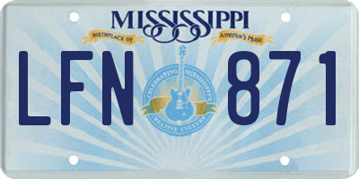 MS license plate LFN871