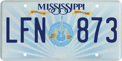 MS license plate LFN873