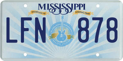 MS license plate LFN878