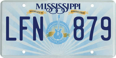 MS license plate LFN879