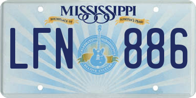 MS license plate LFN886
