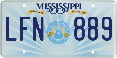 MS license plate LFN889