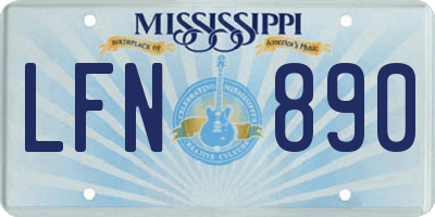 MS license plate LFN890