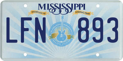 MS license plate LFN893