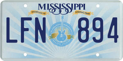MS license plate LFN894