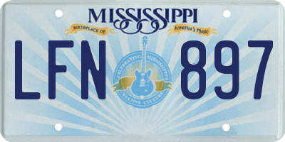 MS license plate LFN897