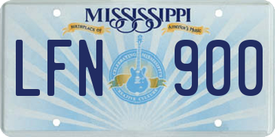 MS license plate LFN900