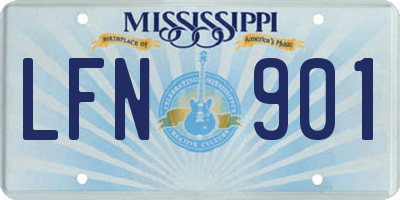 MS license plate LFN901