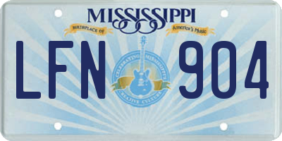 MS license plate LFN904