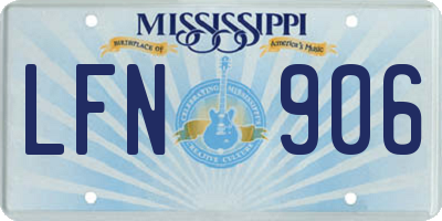 MS license plate LFN906