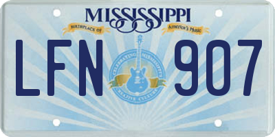 MS license plate LFN907