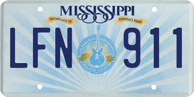 MS license plate LFN911