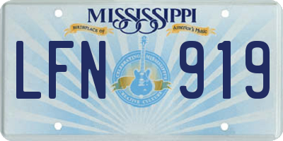 MS license plate LFN919