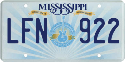 MS license plate LFN922