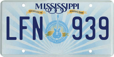 MS license plate LFN939