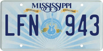 MS license plate LFN943