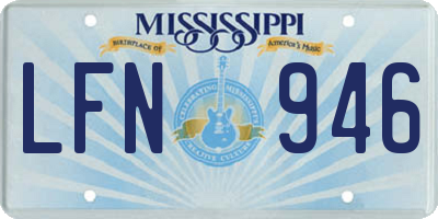 MS license plate LFN946
