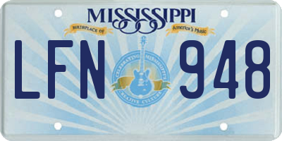 MS license plate LFN948