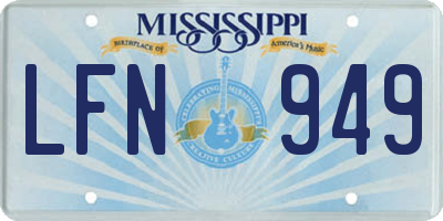 MS license plate LFN949
