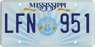 MS license plate LFN951