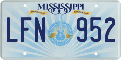 MS license plate LFN952