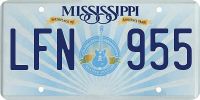 MS license plate LFN955