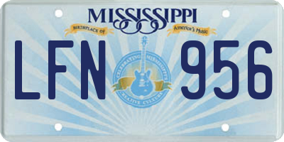 MS license plate LFN956