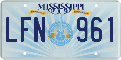 MS license plate LFN961