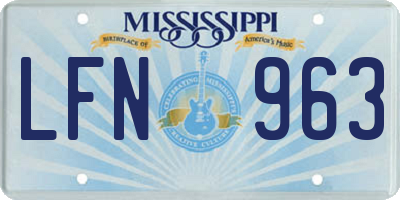 MS license plate LFN963