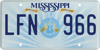 MS license plate LFN966