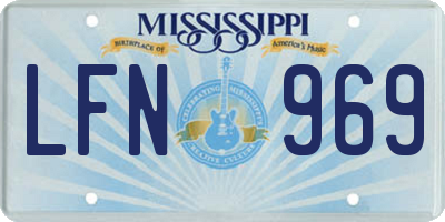 MS license plate LFN969