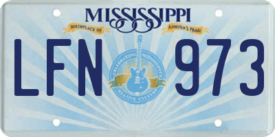 MS license plate LFN973