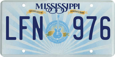 MS license plate LFN976