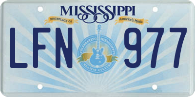 MS license plate LFN977