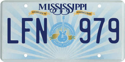 MS license plate LFN979