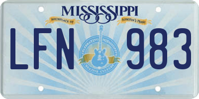 MS license plate LFN983