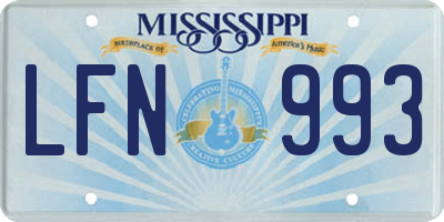 MS license plate LFN993