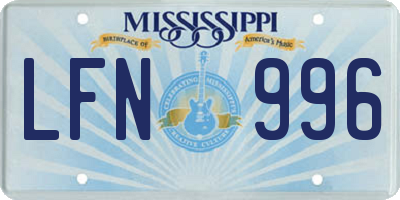 MS license plate LFN996