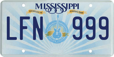 MS license plate LFN999