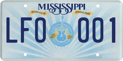MS license plate LFO001