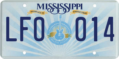 MS license plate LFO014