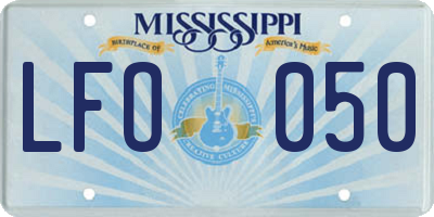 MS license plate LFO050
