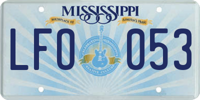 MS license plate LFO053