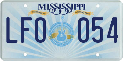 MS license plate LFO054