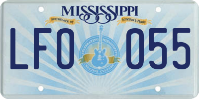 MS license plate LFO055