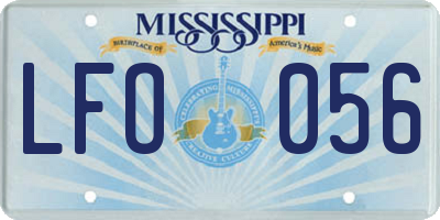 MS license plate LFO056